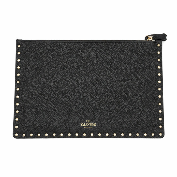 [BUNJANG] Valentino Rockstud Black Leather Clutch / [라온명품 LUX] 발렌티노 락스터드 블랙 레더 클러치