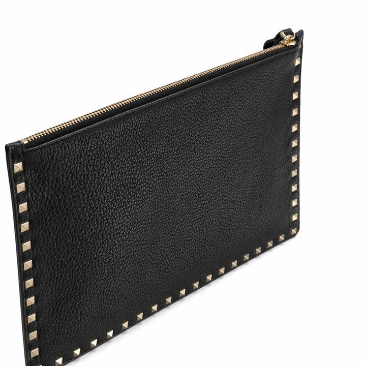 [BUNJANG] Valentino Rockstud Black Leather Clutch / [라온명품 LUX] 발렌티노 락스터드 블랙 레더 클러치