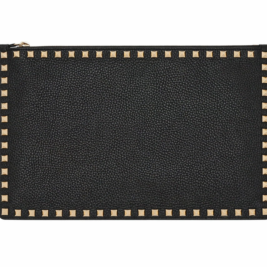 [BUNJANG] Valentino Rockstud Black Leather Clutch / [라온명품 LUX] 발렌티노 락스터드 블랙 레더 클러치