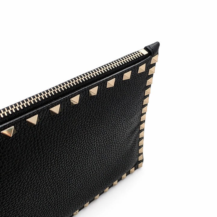 [BUNJANG] Valentino Rockstud Black Leather Clutch / [라온명품 LUX] 발렌티노 락스터드 블랙 레더 클러치