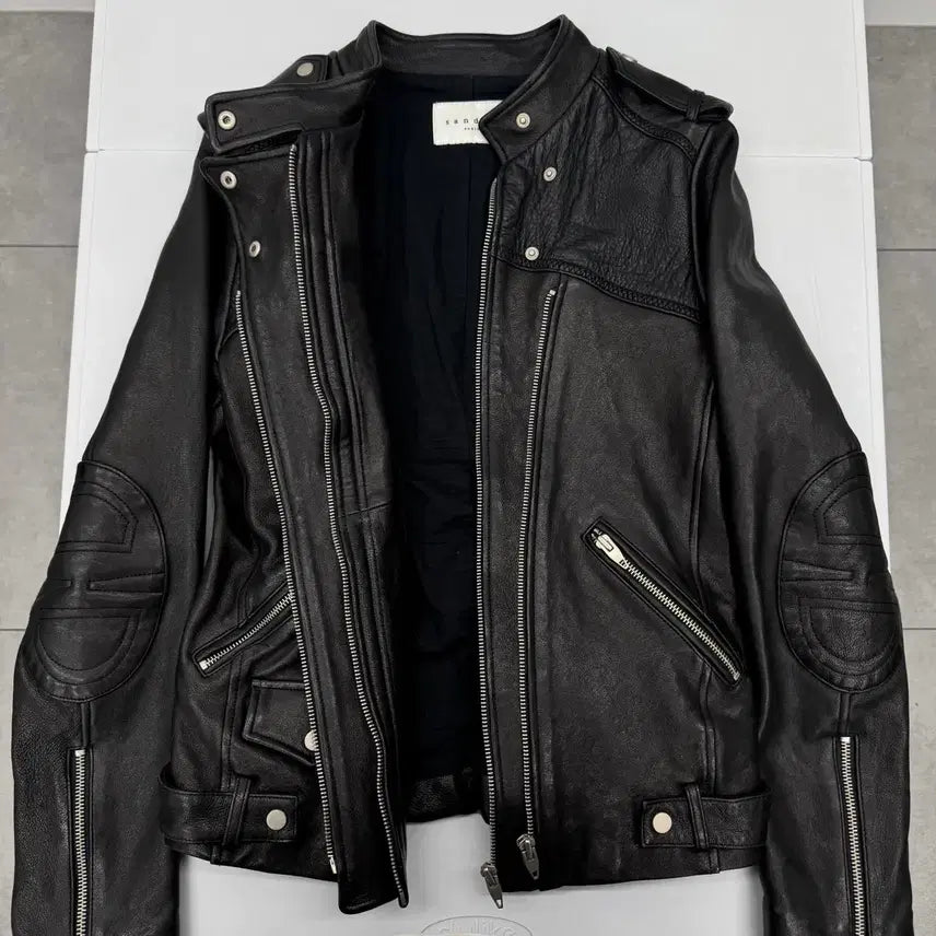[BUNJANG] Sandro Lambskin Leather Jacket / 산드로 양가죽 자켓