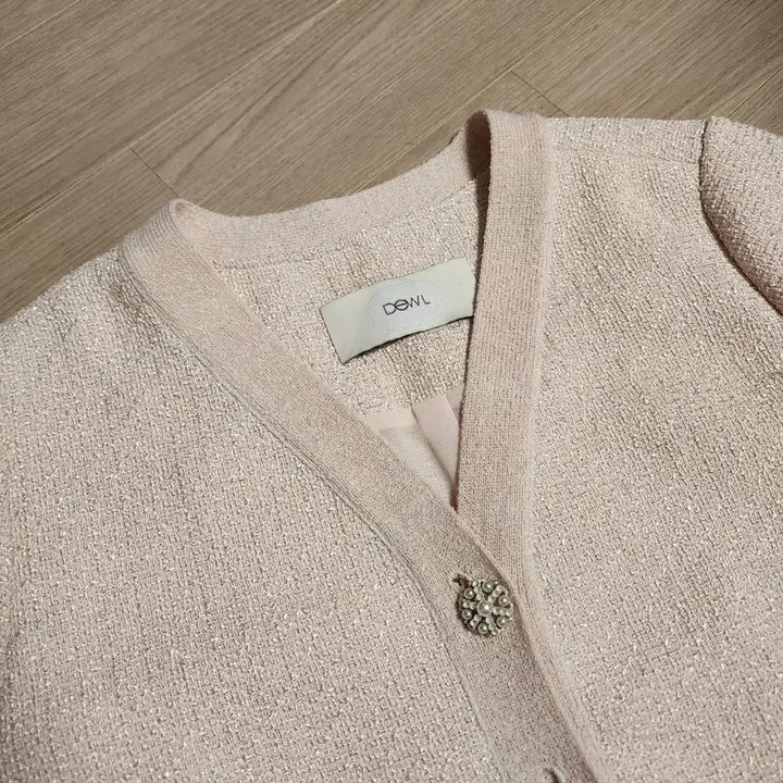 [SOLD OUT] DEWL 듀엘 핑크 트위드 반팔 자켓 55