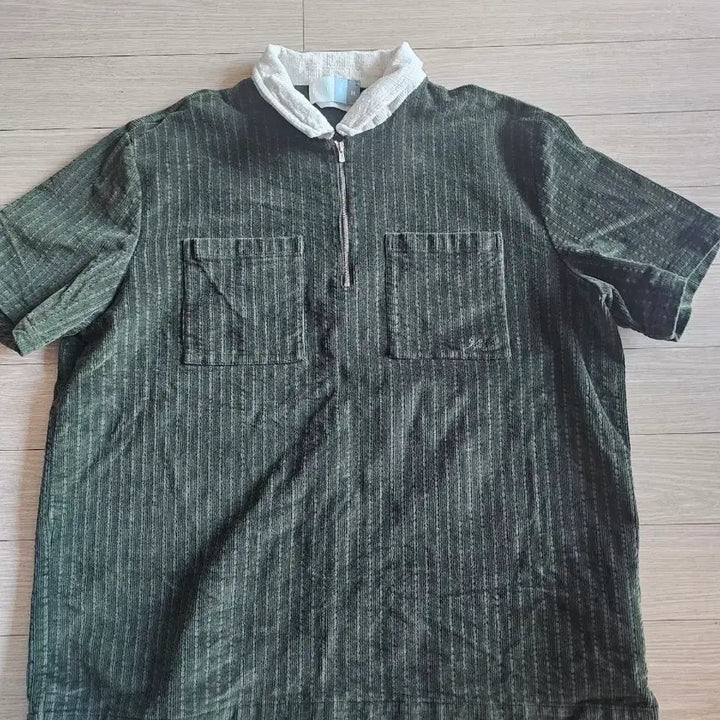 [BUNJANG] Kith Corduroy Half-Zip Short-Sleeve T-Shirt - Green / KITH 코듀로이 반팔티셔츠