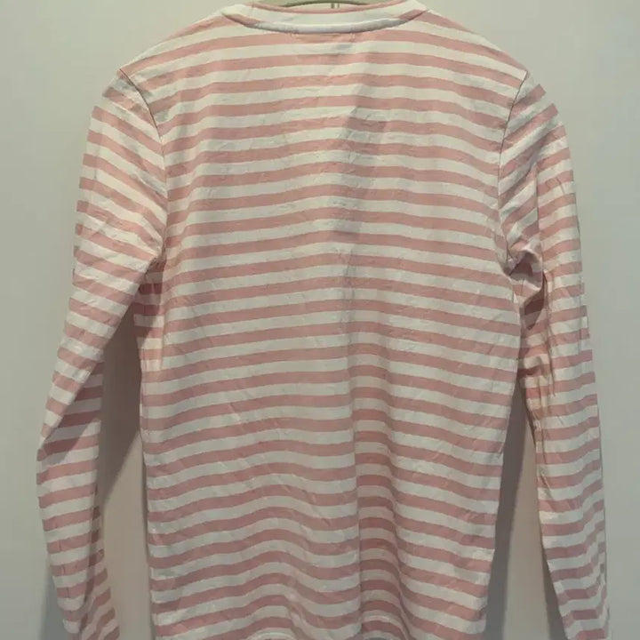 [BUNJANG] Lacoste Pink Stripe Long Sleeve T-shirt / 여성 라코스테 스트라이프 핑크 티셔츠 34