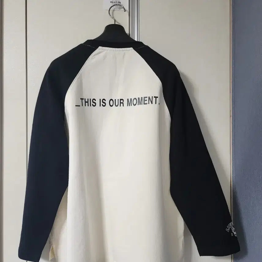 [BUNJANG] Life Work Raglan Sweatshirt Black/Ivory 100 / 라이프워크 래글런 맨투맨 티셔츠 블랙/아이보리 100 남