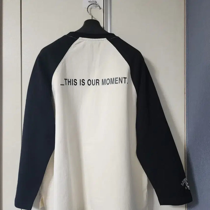[BUNJANG] Life Work Raglan Sweatshirt Black/Ivory 100 / 라이프워크 래글런 맨투맨 티셔츠 블랙/아이보리 100 남