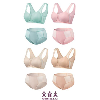 [BUNJANG] Jeongpyeonsok Ingyeon Moving Bra and Panty Set / (새상품) 정말편한속옷 정편속 인견 무빙 브라팬티 4세트
