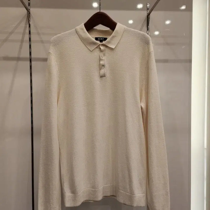 [BUNJANG] DKNY Mock Neck Long Sleeve Polo Shirt / DKNY 모긴팔 카라티 100
