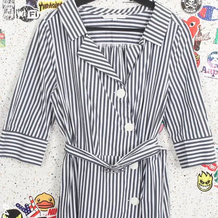 [BUNJANG] Comptoir des Cotonniers Striped Wrap Dress / 여성66/ 꼼빠니아 스트라이프 랩 원피스
