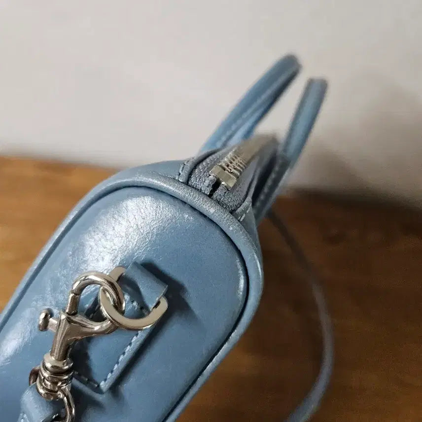 [BUNJANG] Margesherwood Zipper Small Bag Sky Blue Shoulder Bag / 마지셔우드 지퍼 스몰백 스카이블루