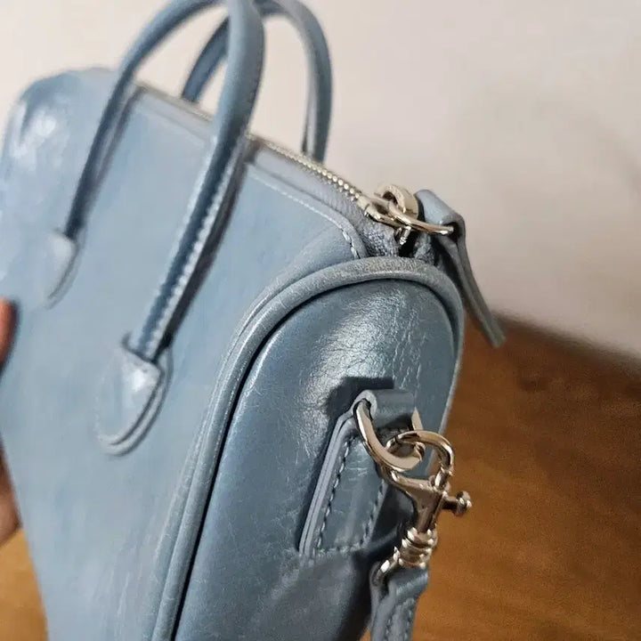 [BUNJANG] Margesherwood Zipper Small Bag Sky Blue Shoulder Bag / 마지셔우드 지퍼 스몰백 스카이블루