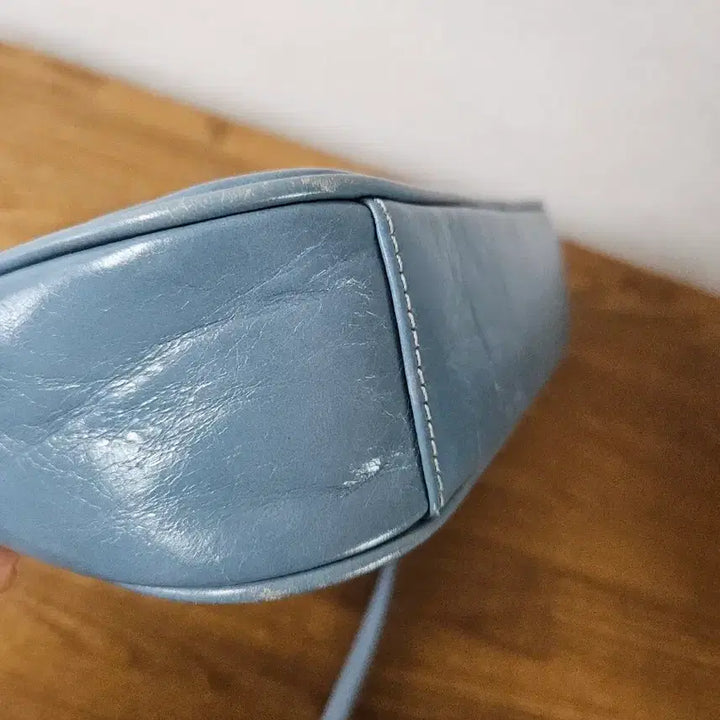 [BUNJANG] Margesherwood Zipper Small Bag Sky Blue Shoulder Bag / 마지셔우드 지퍼 스몰백 스카이블루