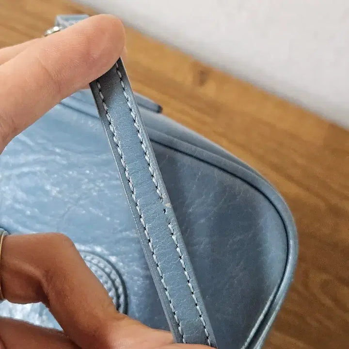 [BUNJANG] Margesherwood Zipper Small Bag Sky Blue Shoulder Bag / 마지셔우드 지퍼 스몰백 스카이블루