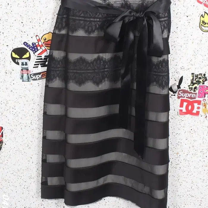 [BUNJANG] JS Collection Striped V-neck Dress / 여성 38사이즈/ JS컬렉션 단가라 브이넥원피스 드레스