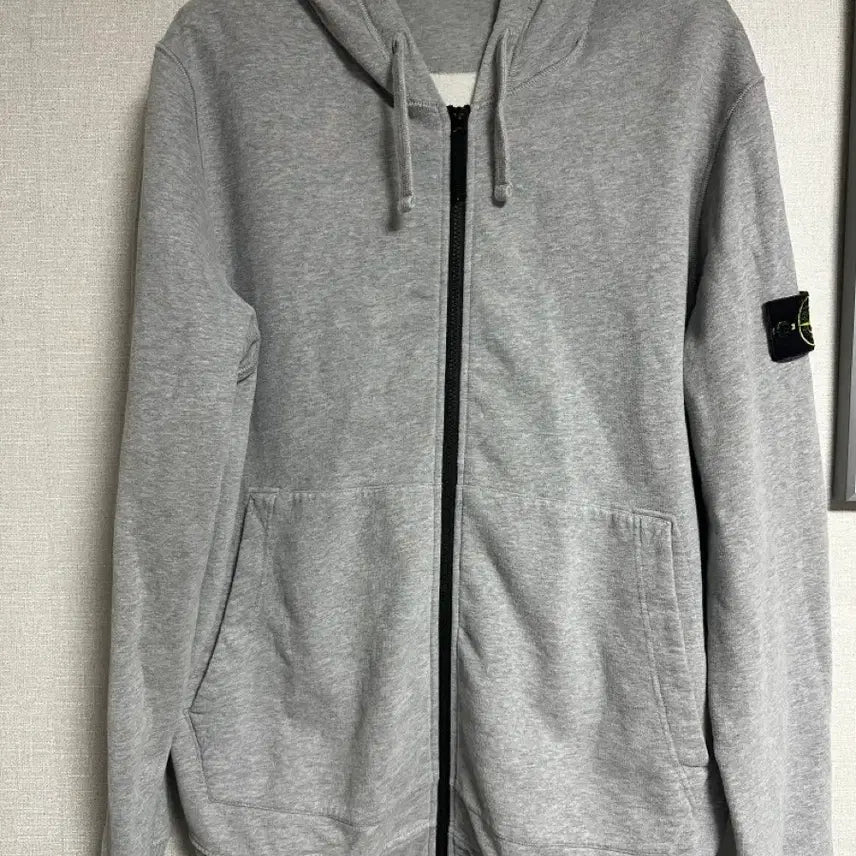 [BUNJANG] Stone Island Hooded Zip-Up Sweatshirt Grey / 스톤아일랜드 후드집업 그레이