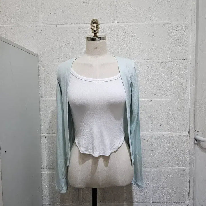 [SOLD OUT] 오픈 가디건 부드러운 긴팔- 민트