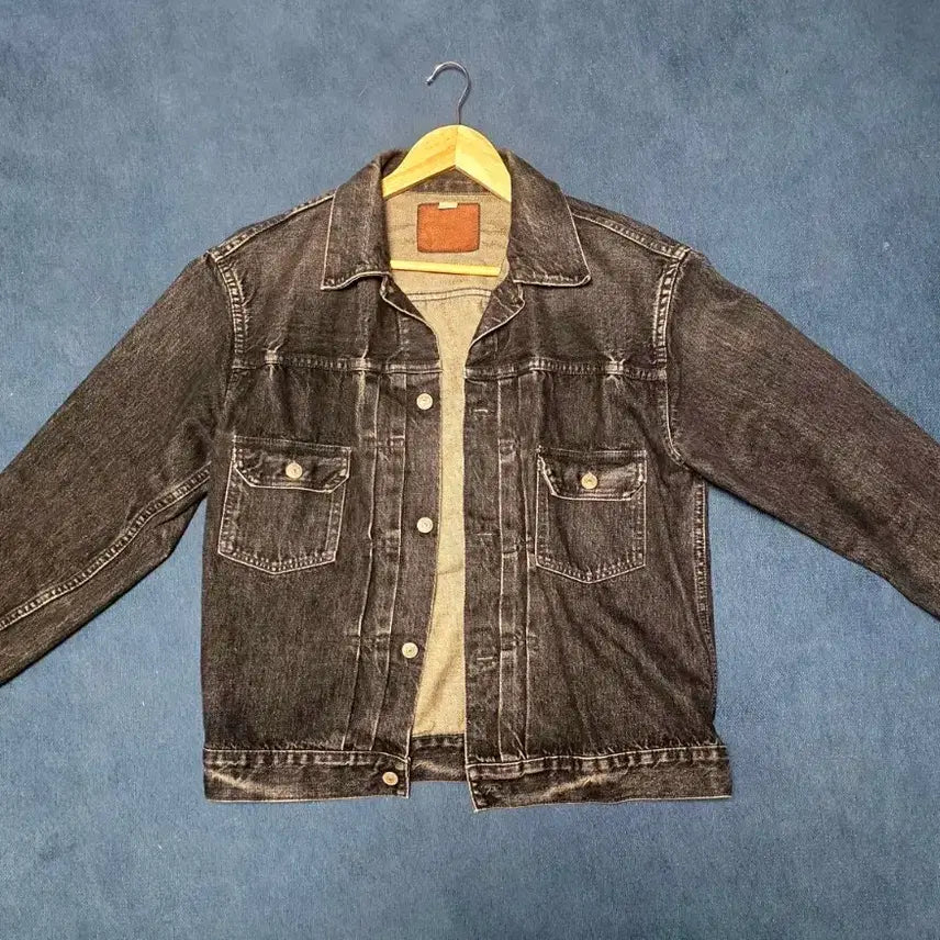 [SOLD OUT] 슈가케인 14.25Oz 워싱 블랙 2세대 데님 자켓 (42)