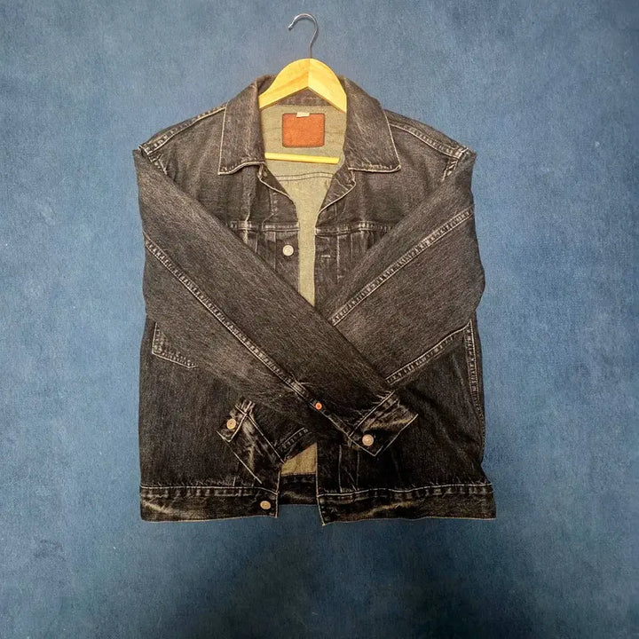 [SOLD OUT] 슈가케인 14.25Oz 워싱 블랙 2세대 데님 자켓 (42)