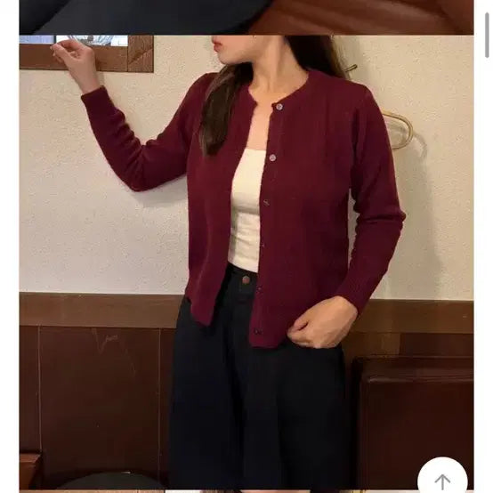 [BUNJANG] Burgundy Cardigan / (상태 A) 버건디 가디건
