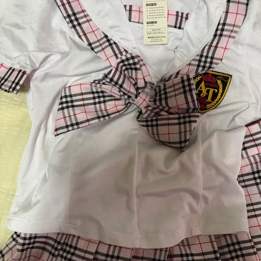 [BUNJANG] Pink Check School Uniform Set / [새상품] 핑크체크 세라복 졸업사진 교복 세트