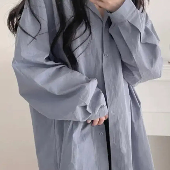 [BUNJANG] Oblique Boyfriend Fit Oversized Basic Shirt / (보호본능자극!) 오버핏 여리 기본 그란데셔츠