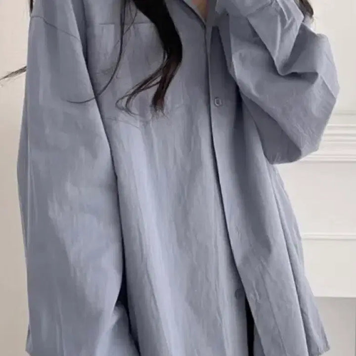 [BUNJANG] Oblique Boyfriend Fit Oversized Basic Shirt / (보호본능자극!) 오버핏 여리 기본 그란데셔츠