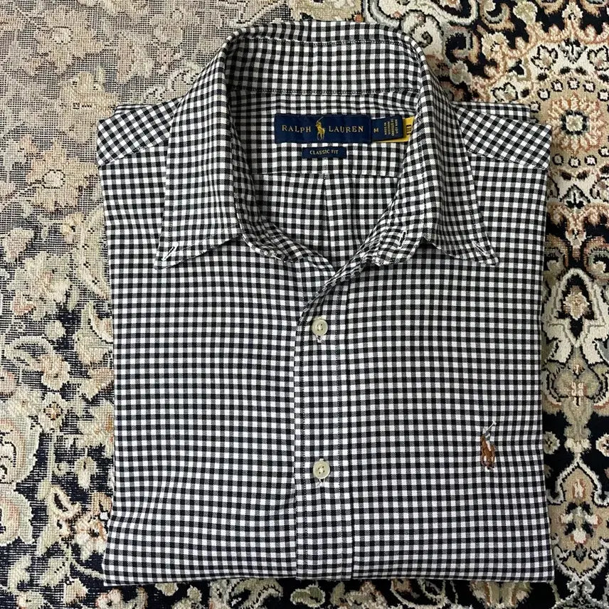 [SOLD OUT] 폴로 랄프로렌 블랙 깅엄체크 옥스퍼드 셔츠 클래식 M