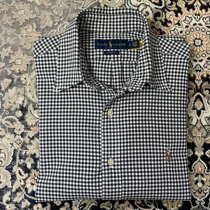 [SOLD OUT] 폴로 랄프로렌 블랙 깅엄체크 옥스퍼드 셔츠 클래식 M
