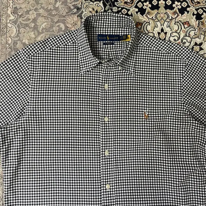 [SOLD OUT] 폴로 랄프로렌 블랙 깅엄체크 옥스퍼드 셔츠 클래식 M