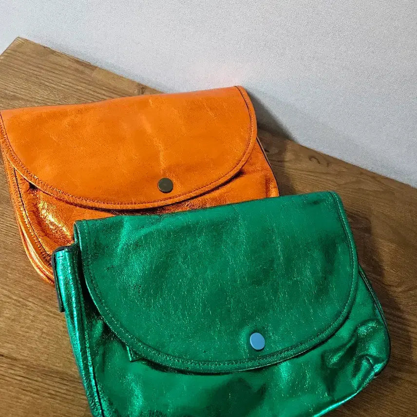 [BUNJANG] TamBale Baiouut Glitter Crossbody Bag Orange &amp; Green Set / 탐베레 바이우트 글리터백 오렌지, 그린 일괄