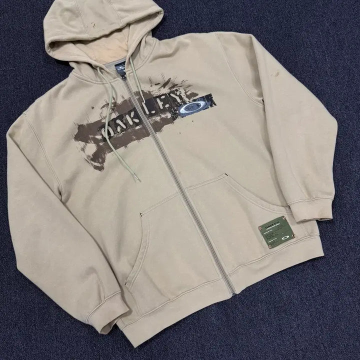 [BUNJANG] Oakley Archive Beige Hoodie Jacket / 오클리 아카이브 베이지 후드집업