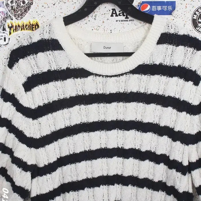 [BUNJANG] Dunst Striped Short-Sleeve Knit Top Women&