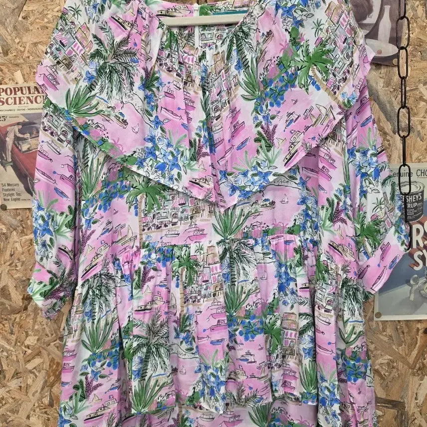 [SOLD OUT] 플라워 수채화 핑크 프릴 원피스 77가능