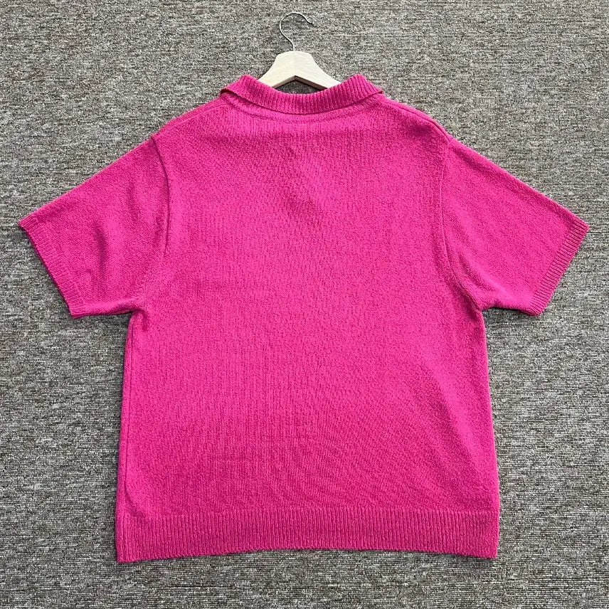 [BUNJANG] Mmlg Pink Knit Polo T-shirt Size L / Mmlg 핑크 니트 폴로티 L사이즈