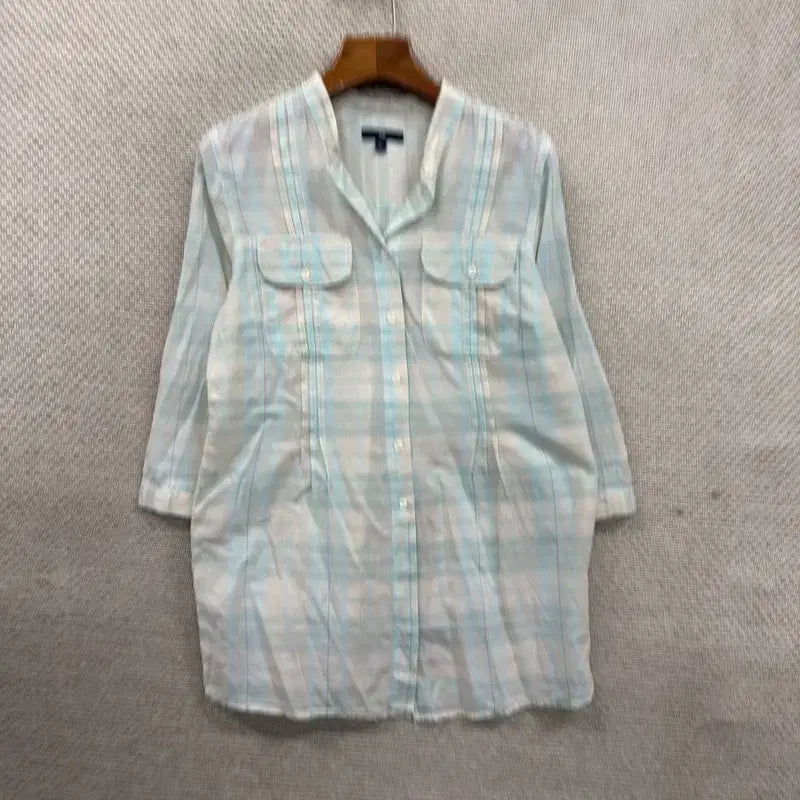 [BUNJANG] GAP Vintage Check 3/4 Sleeve Shirt - Size S / 갭 GAP 빈티지 체크 7부 셔츠 S A09613