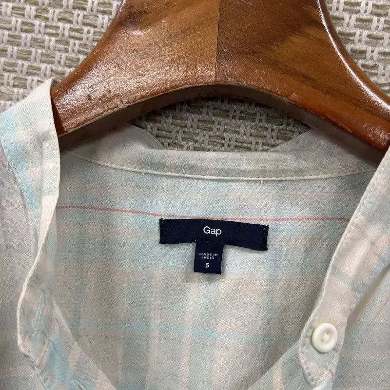 [BUNJANG] GAP Vintage Check 3/4 Sleeve Shirt - Size S / 갭 GAP 빈티지 체크 7부 셔츠 S A09613