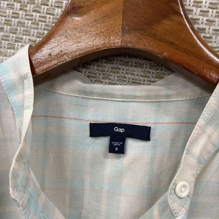 [BUNJANG] GAP Vintage Check 3/4 Sleeve Shirt - Size S / 갭 GAP 빈티지 체크 7부 셔츠 S A09613