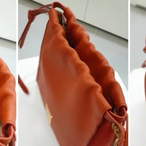 [BUNJANG] Couronne Leather Crossbody Bucket Bag - Beige / (미사용) 쿠론 가죽 크로스백 버킷백 가방 / 베이지 색상
