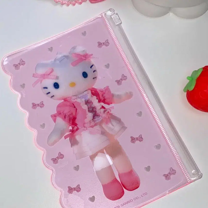[BUNJANG] Ichigo Shimbun April Issue Appendix No. 1 Hello Kitty Pouch / 산리오 이치고 신문 4월호 부록 1번 헬로키티 롱다리 파우치 다꾸
