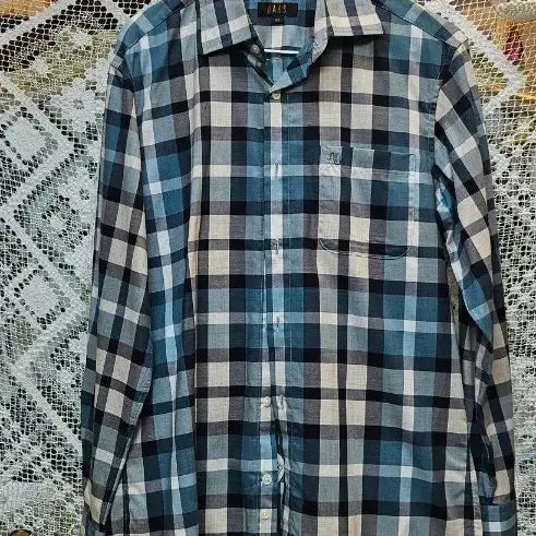 [BUNJANG] Daks Check Long Sleeve Shirt / 닥스 체크 긴팔 셔츠