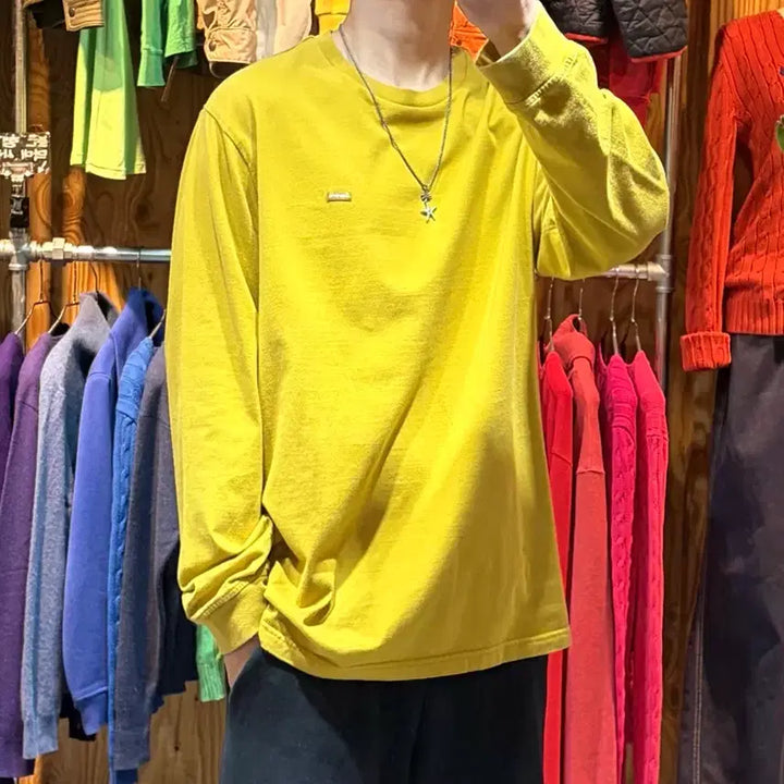 [BUNJANG] Supreme Mini Box Logo Mustard Long Sleeve T-shirt / L SUPREME 슈프림 미니 박스로고 머스타드 롱슬리브