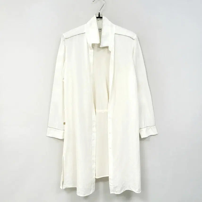 [BUNJANG] Max Mara White Linen Silk Shirt Dress / +막스마라 화이트 린넨 실크 셔츠+원피스 Y937