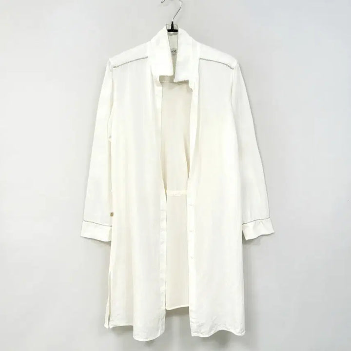 [BUNJANG] Max Mara White Linen Silk Shirt Dress / +막스마라 화이트 린넨 실크 셔츠+원피스 Y937