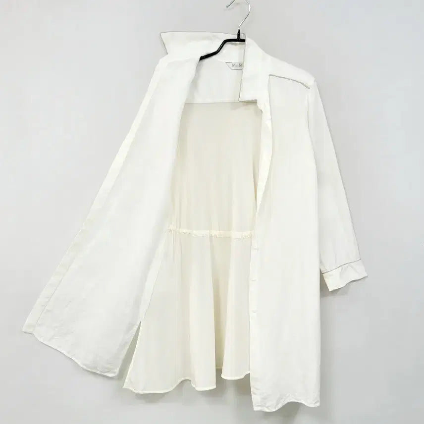 [BUNJANG] Max Mara White Linen Silk Shirt Dress / +막스마라 화이트 린넨 실크 셔츠+원피스 Y937