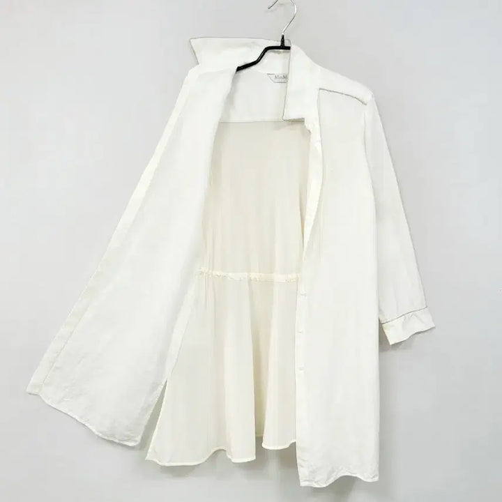 [BUNJANG] Max Mara White Linen Silk Shirt Dress / +막스마라 화이트 린넨 실크 셔츠+원피스 Y937
