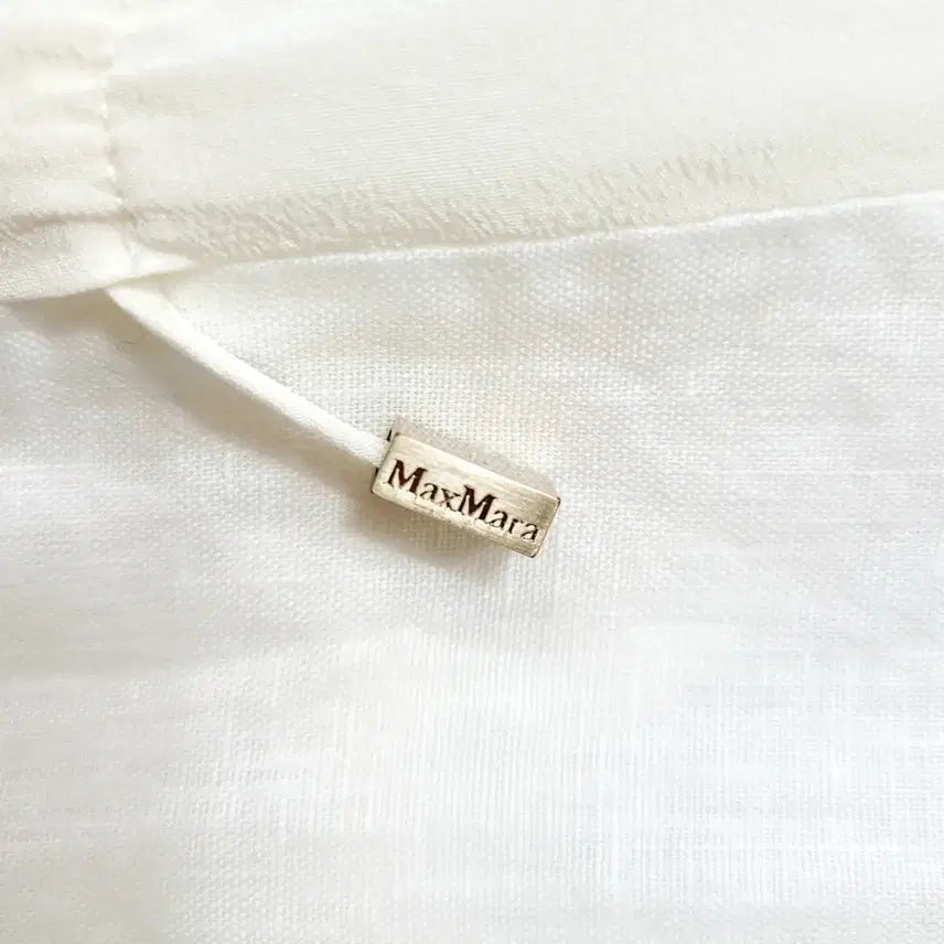 [BUNJANG] Max Mara White Linen Silk Shirt Dress / +막스마라 화이트 린넨 실크 셔츠+원피스 Y937