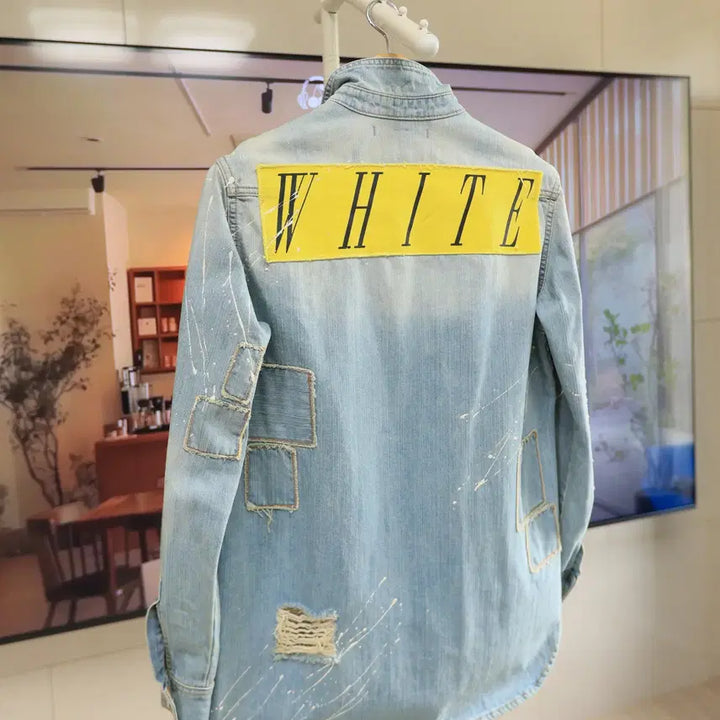 [BUNJANG] Off-White 15ss Patchwork Denim Shirt Jacket / (정품) 사용감A 오프화이트 15ss  셔츠 자켓