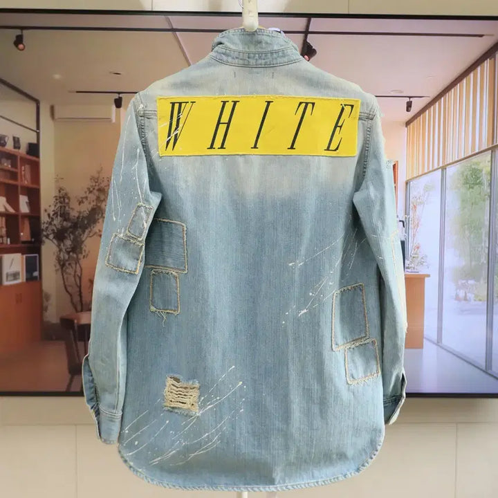 [BUNJANG] Off-White 15ss Patchwork Denim Shirt Jacket / (정품) 사용감A 오프화이트 15ss  셔츠 자켓