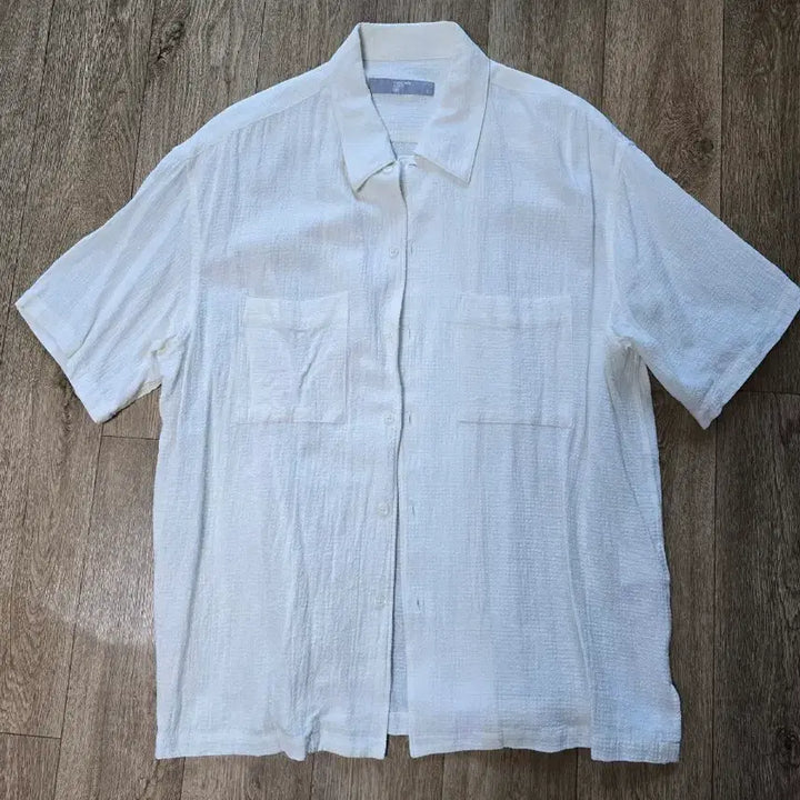 [BUNJANG] 8seconds Seersucker Two-Pocket Short Sleeve Shirt Ivory L / 에잇세컨즈 시어서커 반팔셔츠 아이보리 새제품 팝니다