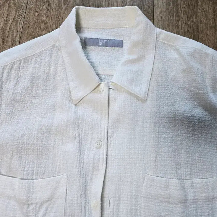 [BUNJANG] 8seconds Seersucker Two-Pocket Short Sleeve Shirt Ivory L / 에잇세컨즈 시어서커 반팔셔츠 아이보리 새제품 팝니다